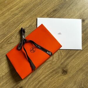Hermès Orange Gift Envelope with Ribbon